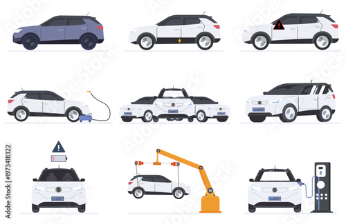 Car Service Illustration Pack, Bundle, Set