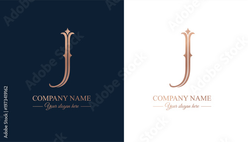 Letter J logo monogram in classic serif style with subtle decorative elements. Clean logotype for personal branding, corporate identity and premium design.