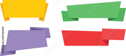 Four abstract 3d geometric shapes displayed in various orientations and colors