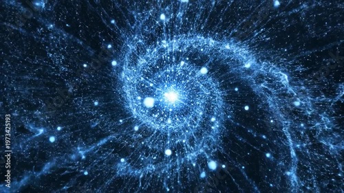 Wallpaper Mural Abstract Swirling Blue Nebula with Glowing Particles and Light Streaks space galaxy Torontodigital.ca