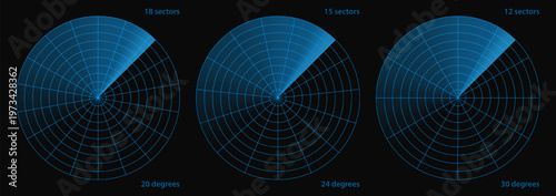 Earthquake focus radar, ship satellite sonar screen. Light effect of naval alert, sea pulse dashboard in plane gps compass. Blue vector tech bg for spy target search on map. Navy boat ui navigation