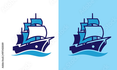 A large ship sails through calm waters on a sunny day outdoors.