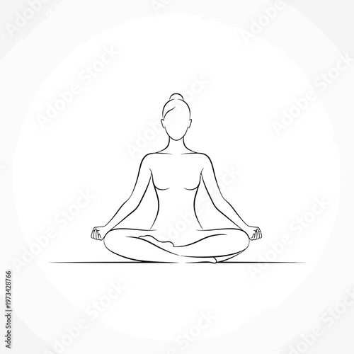 Silhouette of a woman meditating in a lotus position, symbolizing peace and mindfulness.