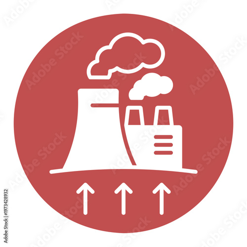 Geothermal power plant outline vector icon