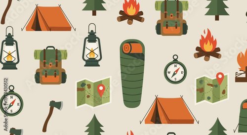 Camping gear and outdoor equipment.