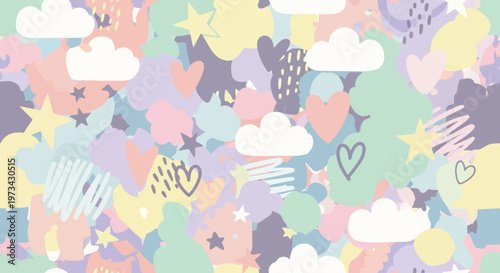 Colorful whimsical unicorn illustration design.