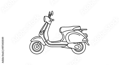 Vintage style scooter motorbike vehicle.