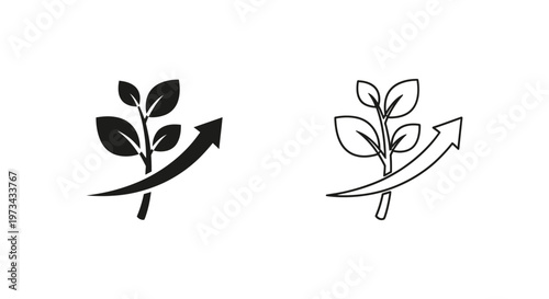 growth success leaf plant arrow Vector