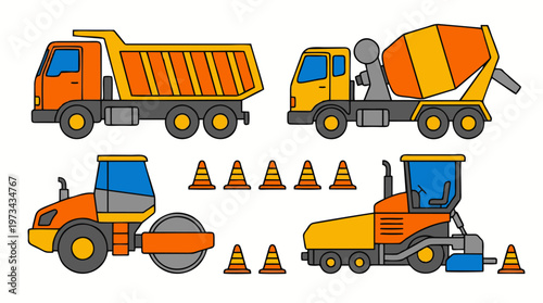 set of construction machinery