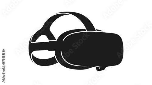 virtual reality headset silhouette on background