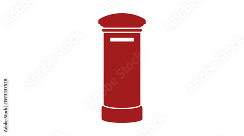 Vintage Postbox Icon: A stylized illustration of a traditional, red postbox, an iconic symbol of communication, eagerly awaits incoming mail.