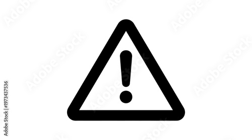 Warning Sign: A bold triangular warning sign featuring an exclamation mark, conveying a sense of caution and potential hazards.