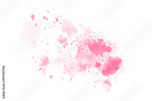 Pink watercolor splash element for design  grunge paint texture on Transparent Background 