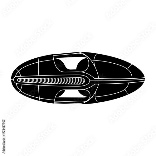 Stylized Diatom Illustration in Black and White.