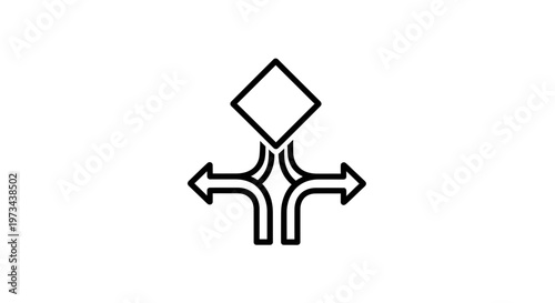 Decision Point: Crossroads with Multiple Paths and Directional Arrows