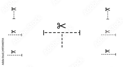 Minimalist Scissor Cut Line Icons Set Simple Craft and Barber Vector Symbols