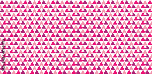 Heart Geometric Seamless Pattern. Vector Romantic Background for Valentine's Day, Wedding, or Wrapping Paper.