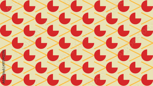 Geometric Pattern: A captivating geometric pattern composed of repeating red shapes with elegant lines, perfect for adding a touch of contemporary flair. 