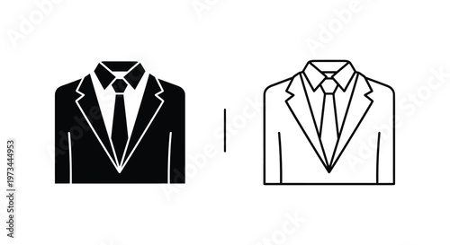 Business Suits Comparison Black and White Vector