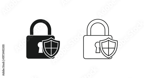 Secure Lock with Shield Icon Vector