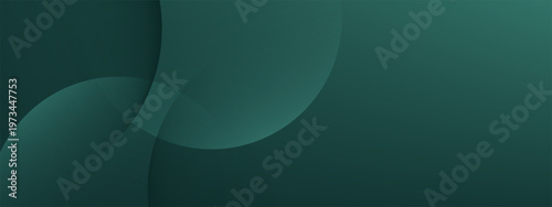 A dark green background with smooth, overlapping circles. The background is green with a gradient texture, creating a modern, abstract style. Minimal abstract circles vector gradient background