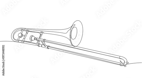 Drawing of a silver trumpet.