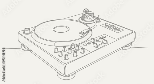 Turntable vinyl record player device.