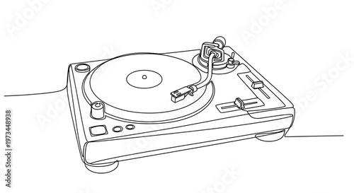 Turntable vinyl record player device.