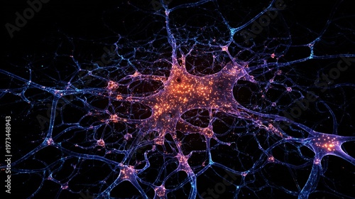synapses. A neural network resembling a galaxy, damaged synapses creating memory-warping voids. symbolizing interconnected systems and collaborative progress.