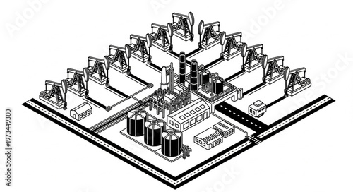 Isometric Printed Circuit Board With Electronic Components.