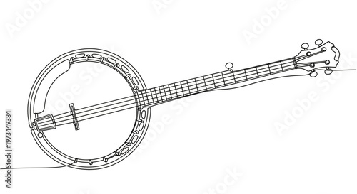 Banjo instrument with metal strings.