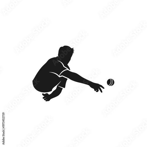 Man playing cricket silhouette illustration.