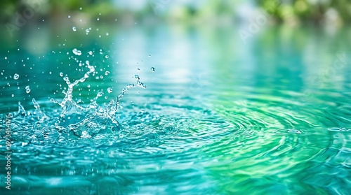 水鏡に広がる癒やしのリズムとターコイズの波紋