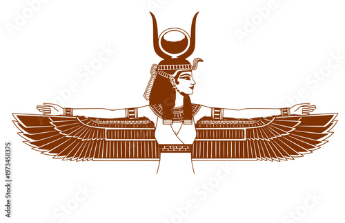 Ancient Egyptian God Goddess Icon Set, Modern Gold Outline Pharaonic Vector, Minimalist Mythology Heritage Silhouette