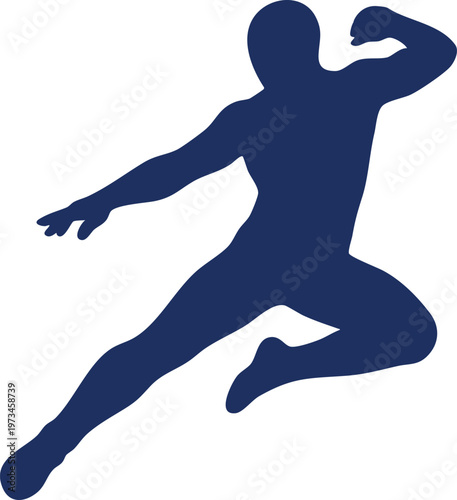 A dynamic silhouette of a person captured in mid-action showcasing athletic movement and agility