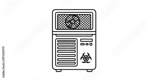 Biohazard computer icon, hazardous waste disposal, science technology, computer equipment