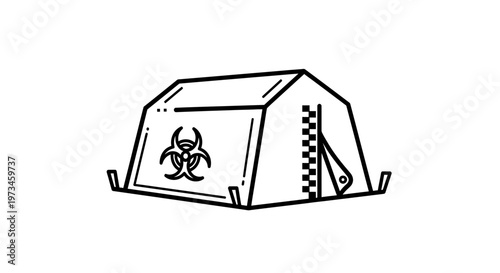 Biohazard Tent Icon, Quarantine Zone, Medical Emergency, Safety Symbol