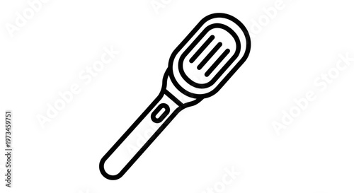 Black and white icon of a hairbrush, simple design, isolated on white background