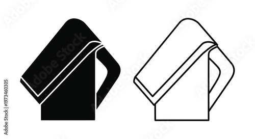 black and white icon of two coffee mugs Vector