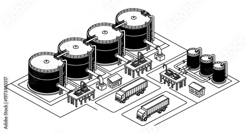 Large Industrial Storage Tanks And Cylindrical Vessels.