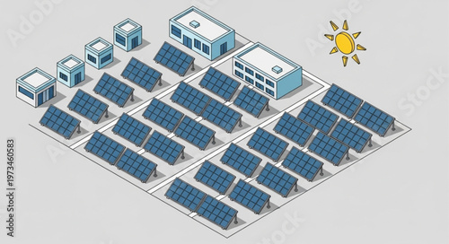 Large Solar Panel Array Photovoltaic Energy Farm Panels.