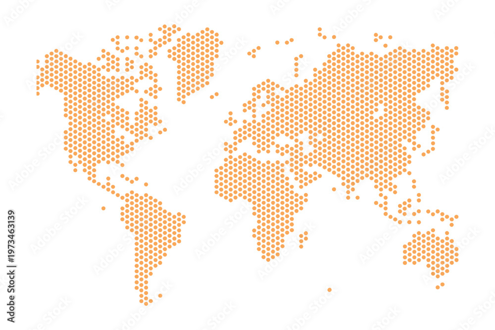 Fototapeta premium Dots world map on white background, A minimalist world map illustration , vector illustration.
