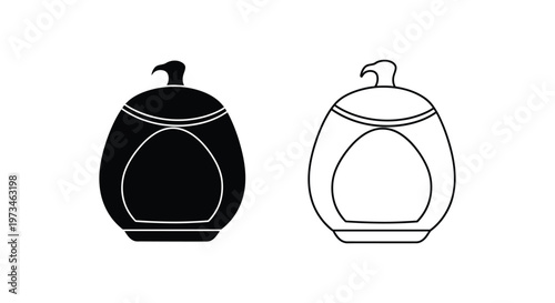 Black and white illustration of two honey jars Vector