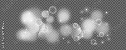 Bokeh circles on transparent background