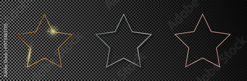 Set of three star shape frames