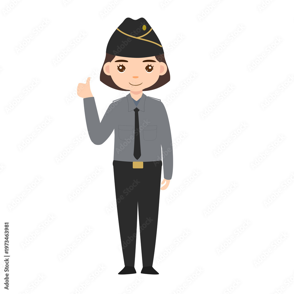 Obraz premium Ministry of Law and Human Rights cartoon character using uniform
