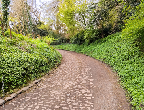 Chemin pavés ancien encaissé excursion