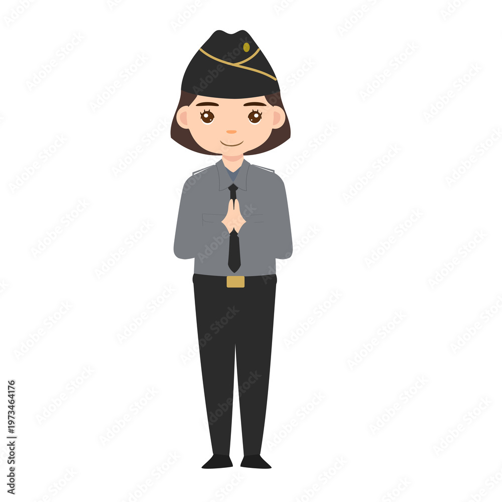 Obraz premium Ministry of Law and Human Rights cartoon character using uniform