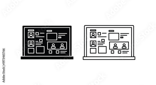 Laptop Screens with User Interface Wireframes Vector