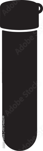 Black thermos bottle, insulated container, thermal flask, drinkware icon